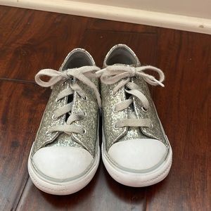Silver Glitter Converse All Star sneakers
